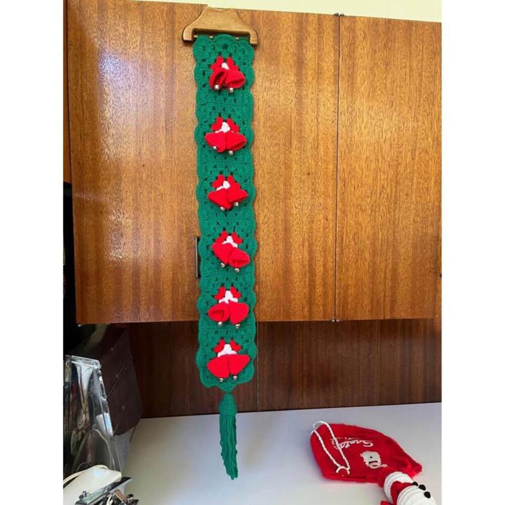Vintage Crochet Bells Christmas Holiday Decor retro bells 1960s 1970s classic